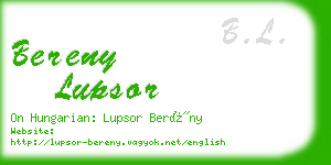 bereny lupsor business card